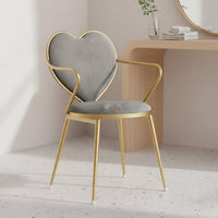 Nordic Design Heart Shaped Back Chair Cushioned Seat Modern Makeup Chair Compact Footprint for Cafe