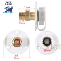 Brass RV City Water Fill Inlet with Anti-Leak One-Way Valve 90-Degree Adapter Connector