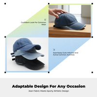 Denim Cap, Unisex, Adjustable, Curved Brim, Lightweight