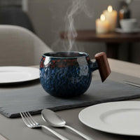 Hammered Ceramic Mug Sturdy Japanese Design Tea Cup Heat-Resistant for Hotel
