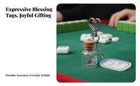 Glass Bottle Keychain Heart-Shaped Clasp Corked Vial Locket Bag Trinket Stylish Accessory for Mahjong Players, Purse, Backpack