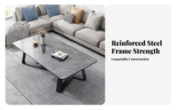 Rectangular Table with Geometric Legs Modern Design Household Furniture Easy to Clean Sturdy Construction for Interior Designers