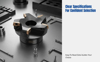 75° Face Milling Cutter for Horizontal CNC, Waste Angle, KAP400R63, Multiple Sizes Available