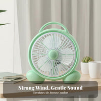2 Speed Settings Small Desk Fan Safety Grid Mini Portable Fan Strong Airflow Air Circulator Energy Saving for Students, Office Workers, Dorm Room, Bedside Table