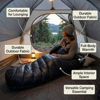 Ultralight Sleeping Bag for Camping, Waterproof Mummy Sleeping Bag, Winter Sleep #variant:Nightfall Black (600G)