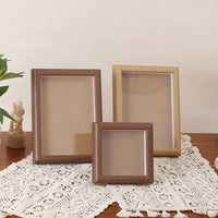 Minimalist 3D Wooden Hollow Photo Frame, 6 Inch, for DIY Display