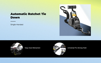 Retractable ratchet strap secures motorcycles