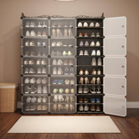 Modular Shoe Cabinet Multi-Layer Dustproof Shoe Cabinet Translucent Front Panels