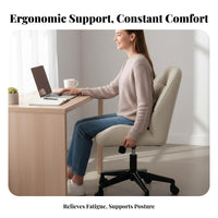 Upholstered Caster Chair Modern design Upholstered Rolling Armchair Easy Assembly
