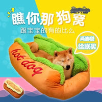 Hot Dog Shaped Pet Bed, Washable, Indoor Use