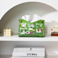 Creative Ins Style Tissue Box Cover with Cute Puppy, Pastoral Style, PU Leather
