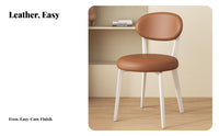 Upholstered Oval-Back Stool Light Luxury Design Dining Chair Soft Padded