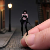 1/64 Scale Female Assassin Figure High Detail Miniature Gunner Girl Figurine Resin Material Diorama Accessory for Micro Photography
