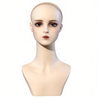 Mannequin Head Bust Realistic Mannequin Head with Shoulders Authentic Hairpiece Stand for Cosplayers, Hairstylists, Photography Studios