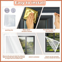 Thickened Window Insulation Film with Adhesive Velcro, Cuttable Transparent Film, Winter Cold Protection, Reusable