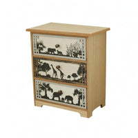 Wooden Desktop Cabinet Rectangular Countertop Organizer Box Solid Wood