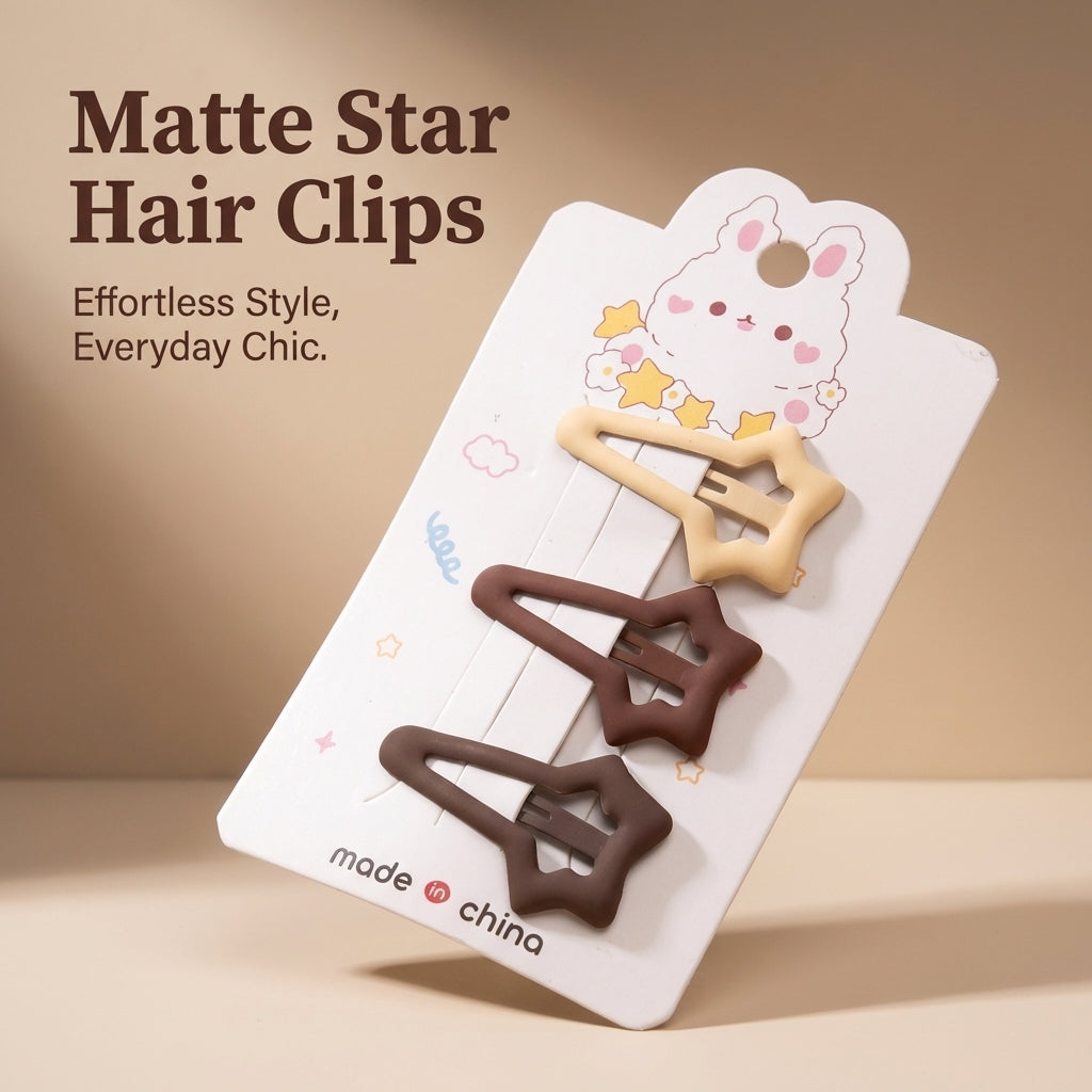 Metal for Women Set of 3, Matte Finish for Fringe and Daily Wear, 5cm Small Styling Accessories