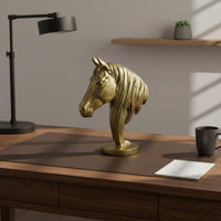 Resin Horse Head Ornament Luxury Accent Creature Figurine for Office, Entryway