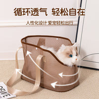 宠物猫包斜挎外出狗包可调节大容量透气猫包袋子手提袋便携出行包