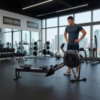 Air Rowing Machine Heavy-Duty Air Rower Rowing Machine with Flywheel Ergonomic Fitness Equipment Professional for Athletes