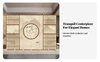 Foldable Multi-Panel Landscape Partition Modern Oriental Design Multi-Panel Room separater Pine Tree design Privacy Screen Freestanding for Interior Designers, Art lovers, Restaurant Owners, Entryway, Bedroom, Study, virtual meeting Call Background