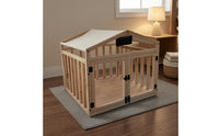 House-Shaped Kennel Slatted Wooden Dog House Solid Wood