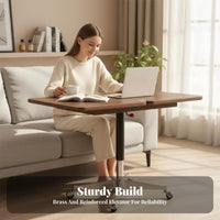 Adjustable C-Shaped Table Foldable Design Laptop Stand Mobile with Locking Casters Tilting Top for Students, Bedroom