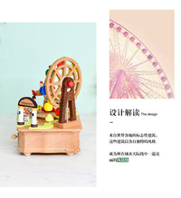Hexagonal Ferris Wheel Music Box Wooden Craft Gift for Birthday Valentine's Day