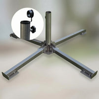 Folding Umbrella Stand Space-Saving Cross Umbrella Base Cross Brace Stand Kit Heavy Duty Weatherproof for Vendors, Garden, Beach
