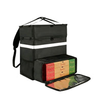 RICH'S HOME Large Capacity Insulated Double Backpack Pizza Delivery Bag with Foldable Design