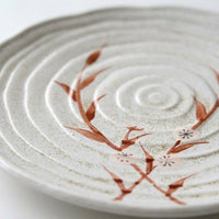 Hand-painted Cherry Blossom Ceramic Plate, Japanese Style