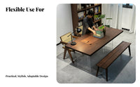 Multi-Purpose Black Walnut Desk Top Long-Lasting Solid Wood Tabletop Solid Wood Table Top for Woodworkers, Interior Designers, Office Workers, Bar, Restaurant, Workshop, Laundry Room