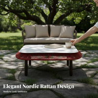 4 Pieces 4-Piece Woven Sofa Group business-grade Grade Outdoor Furniture Weather-endureant Water for Hotel, Villa, Terrace