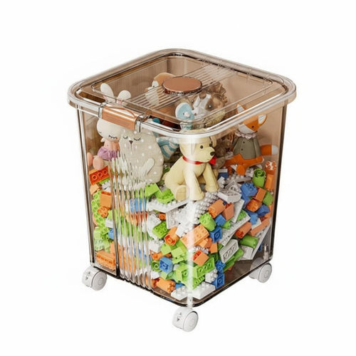 complimentarystanding Toy Container Easy to Clean Rolling creature Toy Hamper With Handles