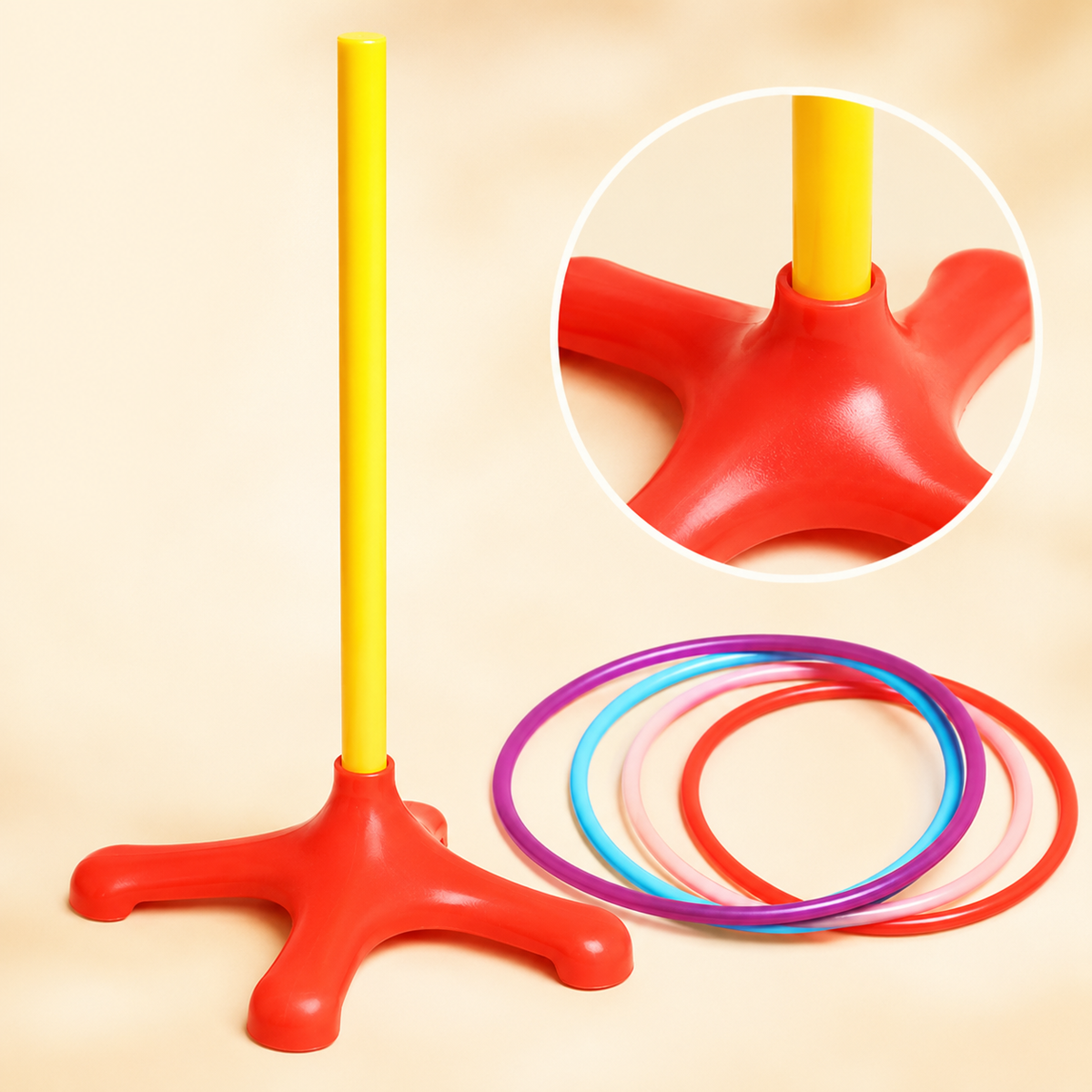 Kids Ring Toss Game Set Parent-Child Interactive Throwing Plastic Hoops Indoor Outdoor Activity Toy
