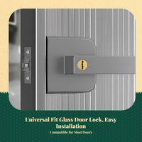 Extremely Narrow Aluminum Alloy Door Lock, Modern Handle for Bathroom, Bedroom, Glass Hinge Doors, Universal Installation