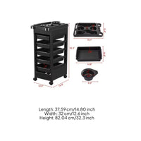 5 Tier Salon Trolley Dye Bowl Holder Hair Coloring Trolley Rotating Top Tray