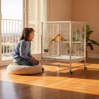 Parrot Enclosure Splash Guard Parakeet Enclosure Long-Lasting Metal Frame