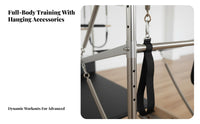 Pilates Luxury Bed Studio Grade Full Fitness Rig Luxury Reformer Fully Adjustable Pilates Fitness Rig Table for Beginners, Therapeutic Recovery Center