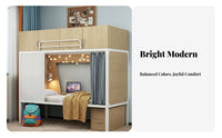 Single Storage Loft Bed Sturdy Construction Metal Frame Capsule Bed Guardrails Bedroom Furniture for Teens, Small Areas, Dorm Room, Apartment