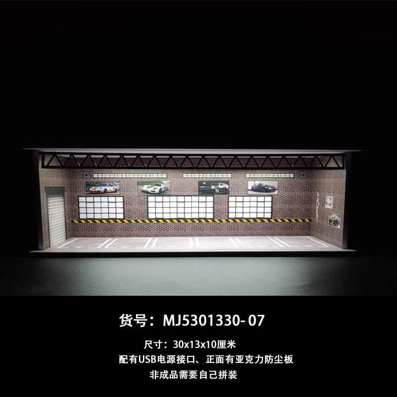 1/64车模收纳盒 小比例场景停车场模型 合金车模收纳盒子