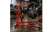 Hydraulic Engine Hoist Easy to Move Engine Hoist with Wheels Cherry Picker Heavy Duty Lift Smooth-Rolling for Mechanics, Garage
