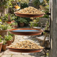 Bird Bath and Wall Mounted Bird Feeder, Wildlife Feeder with Railing Clamp, Modern Minimalist Geometric Shape for Outdoor Garden Decor Use