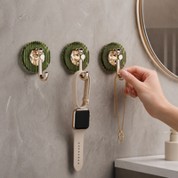 Adhesive Wall Hooks, Heavy Duty Metal Double Hook, No Drill Rustproof Towel Robe Hooks for Kitchen, 6cm Depth