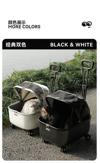 宠物推车狗狗猫咪出行手推车大号猫包外出拉杆箱大空间小型犬代步 无敞篷【高级灰】