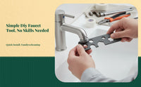 Faucet Aerator Removal Tool, Universal Wrench, Multifunctional Hand Tool for Kitchen & Bathroom Maintenance