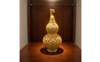 Brass Gourd Auspicious Brass Gourd Statue Hollow Tabletop Decor for Entryway