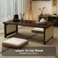 Folding Floor Table Foldable Design Japanese Design and Look Folding Table Portable Sturdy for Minimalists, Students