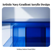 Gradient Acrylic Cube Table Klein indigo space-saving End Table Light Luxury design Easy to Clean for Homeowners, Young Adults