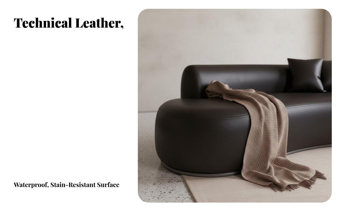 Curved Sectional Sofa Modern Design Curved Chaise Sofa Ergonomic Home Decor Room Furniture for Homeowners, Families, Beauty Salon, Boutique, Office